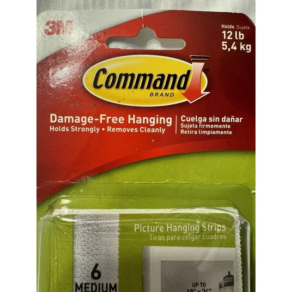 3M Command Picture Hanging Strips 6 Medium Holds 12 lbs